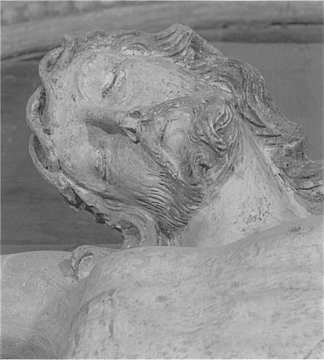 Détail du visage du Christ.