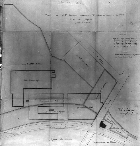 Usine de MM. Théodore Haviland & Cie - Avenue de Poitiers à Limoges - Plan des terrains - 15 mai 1900.