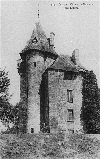 Le château vu du côté ouest, avant la reconstruction de l'aile sud.