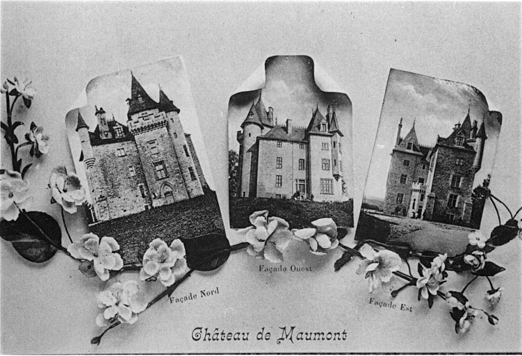 Trois élévations du château. Façades nord, est et ouest.