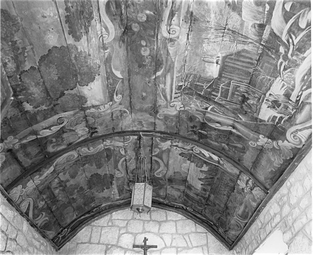 Peinture monumentale du lambris de couvrement de la chapelle