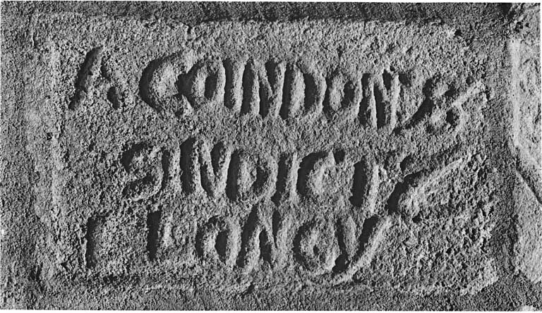 Détail de l'inscription : A. Coindon et L. Longy Sindictz.