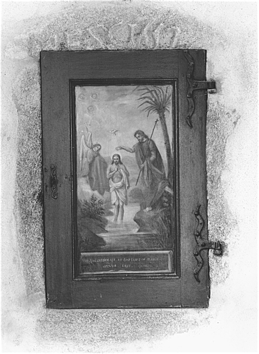 Placard-clôture des fonts baptismaux