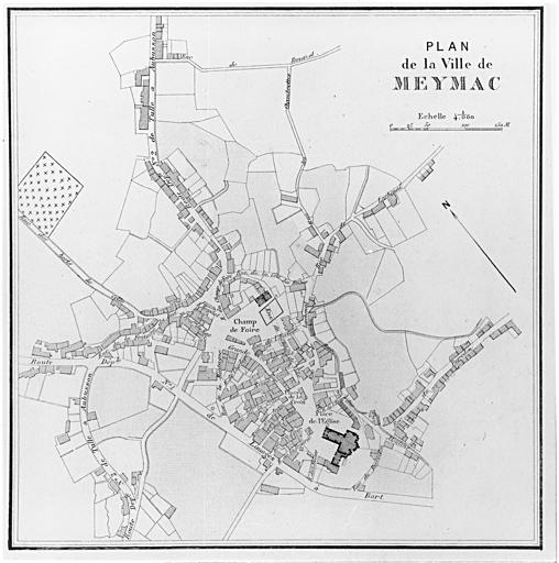 Plan de la ville de Meymac.