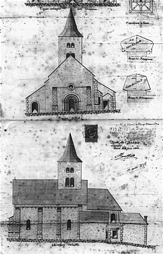 Elévations ouest et sud avant restauration.