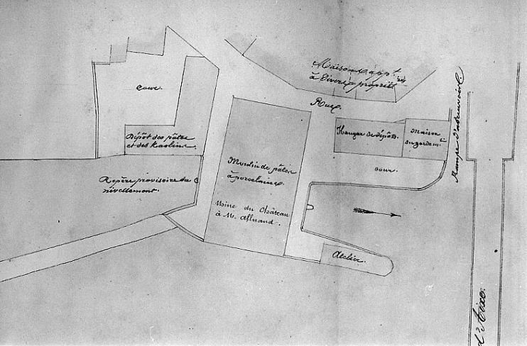 Vue du château appartenant aux Alluaud, plan particulier.