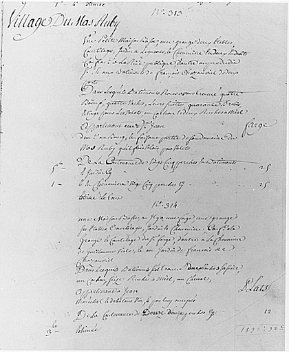 Etat des fonds (extrait).