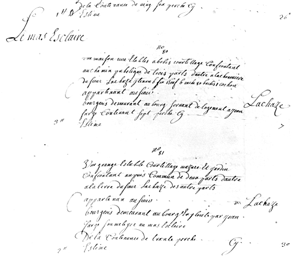 Extrait de l'Etat général du fonds général de la paroisse établi en 1748.