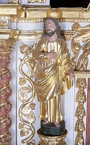 Détail : statuette de saint (saint Paul ?).