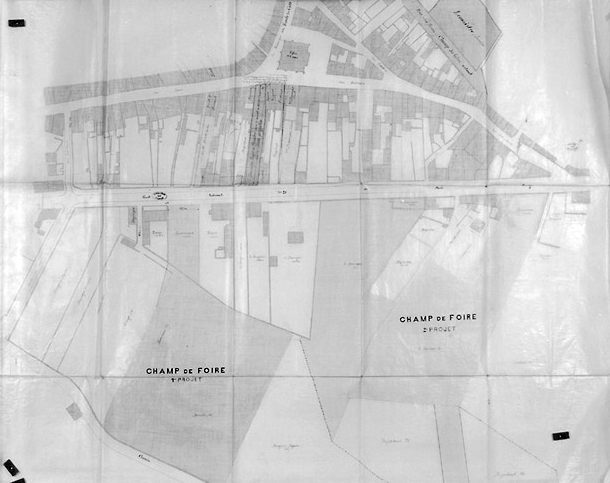 Projet de création de champ de foire et de percement de rue, dressé le 16 novembre 1891, par l'architecte Frugier.