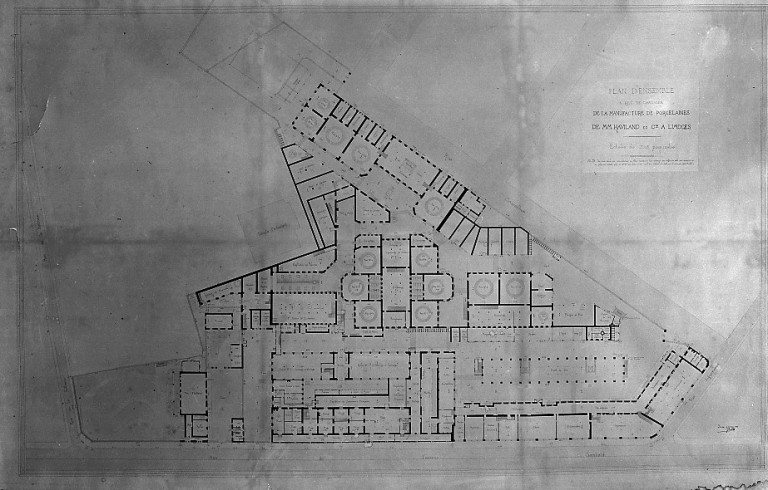 'Plan d'ensemble à rez-de-chaussée de la manufacture de porcelaine de MM. Haviland et Cie à Limoges. 31 mai 1893. J. Picat'.