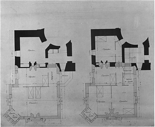 Plans au sol des étages.