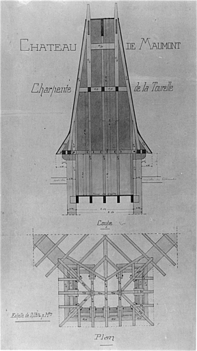 Charpente de la tourelle.