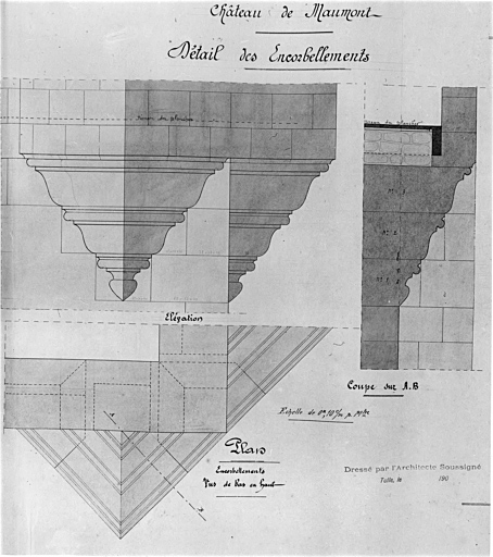 Détail des encorbellements.