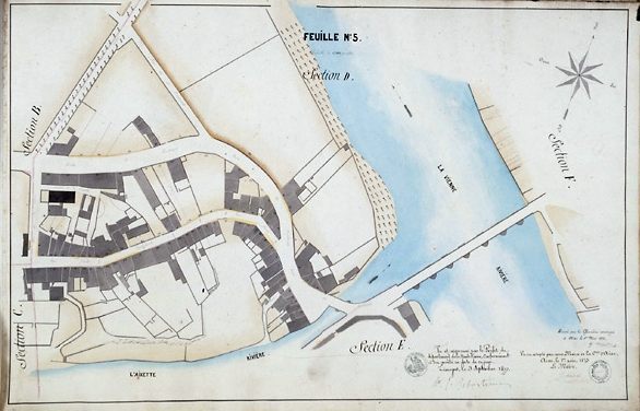 Plan d'alignement dressé par G. Nanot, 1872. Feuille 5.