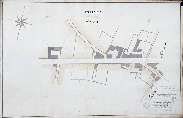 Plan d'alignement dressé par G. Nanot, 1872. Feuille 2.