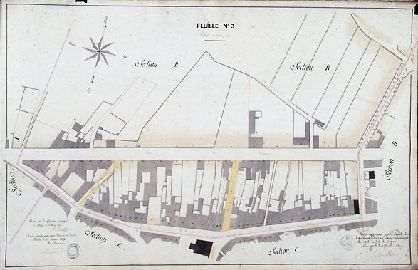 Plan d'alignement dressé par G. Nanot, 1872. Feuille 3.