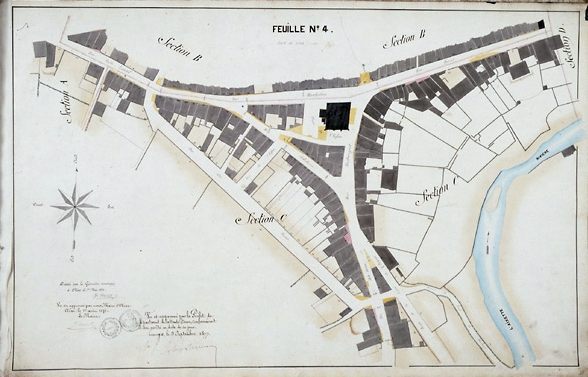 Plan d'alignement dressé par G. Nanot, 1872. Feuille 4.