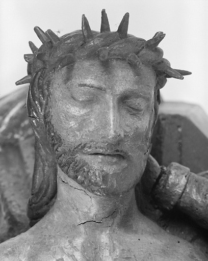 Détail de la tête du Christ.