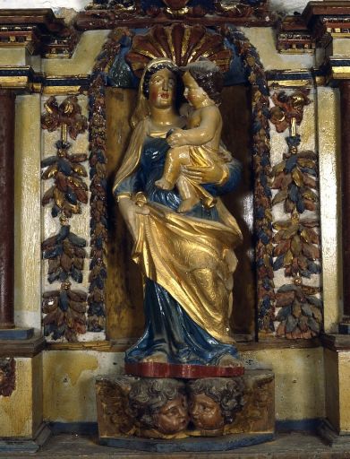 Statue de Vierge à l'enfant, vue de face