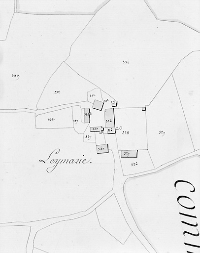 Reproduction du plan cadastral de 1827.