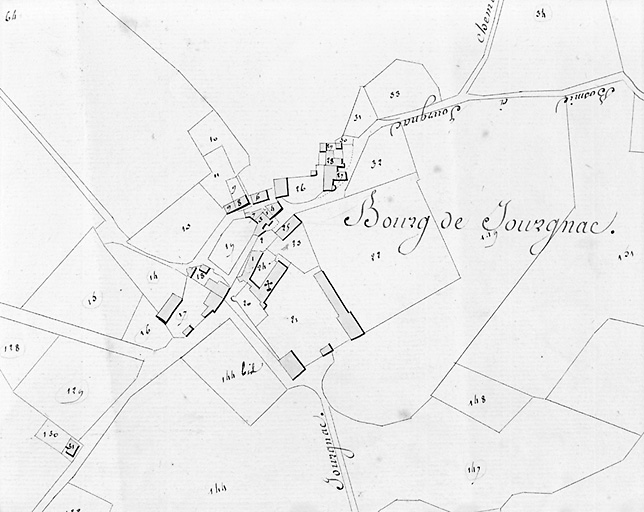 Extrait du plan cadastral de 1823, section A1.