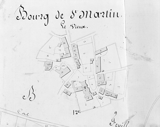 Extrait du plan cadastral de 1823.