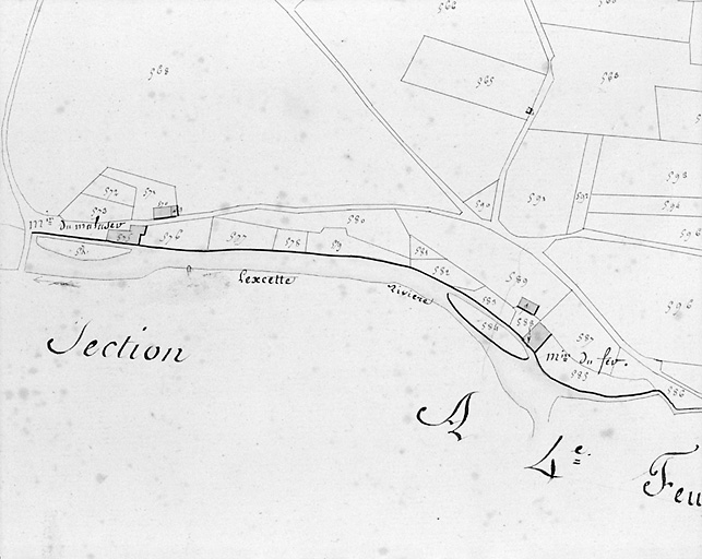 Extrait du plan cadastral de 1818.