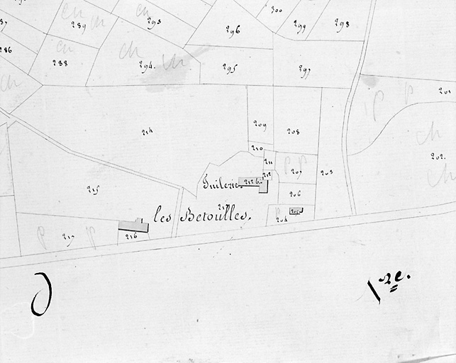 Tuilerie briqueterie, aujourd'hui disparue, mentionnée sur le cadastre de 1819 (section D2, parcelle 212).