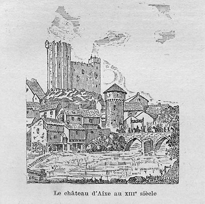 Reconstitution de la forteresse d'Aixe-sur-Vienne au 13e siècle.