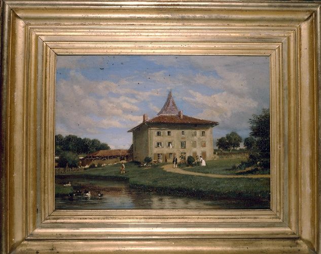 Reproduction d'un tableau représentant l'ancien château de Pagnac.