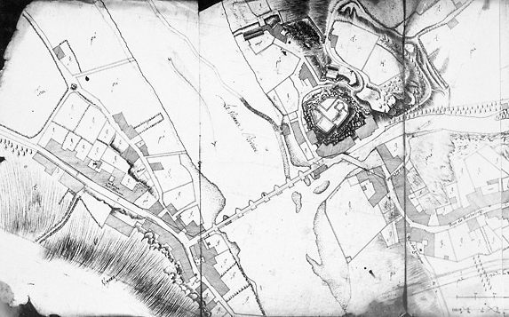 Plan de la ville d'Aixe-sur-Vienne (s.d., vers 1770). Partie est.