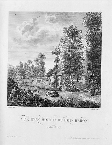 Moulin sur l'Aixette. Moulin du Boucheron. Vue d'ensemble.