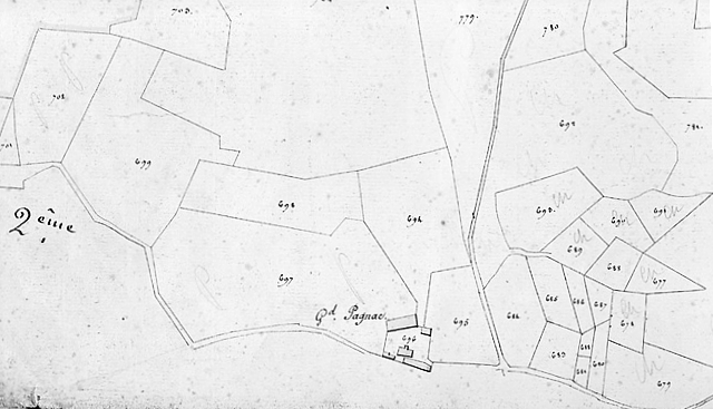 Extrait du plan cadastral de 1819.