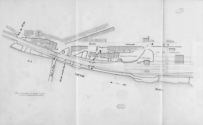 Route nationale n°21 de Paris à Bariges ; rectification entre la route nationale n°20 et le pont sur la Vienne à Aixe.