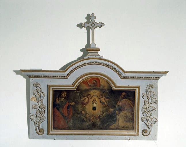 Tableau : Vénération de la Vierge enfant par sainte Anne et saint Joachim