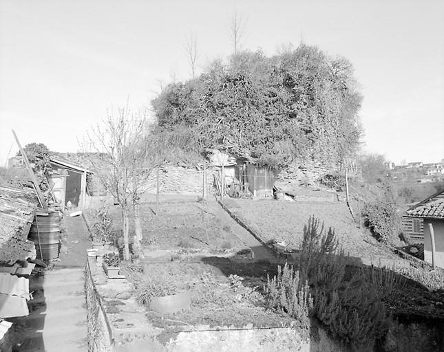 Vue rapprochée des vestiges de l'ancienne forteresse, depuis le sud.