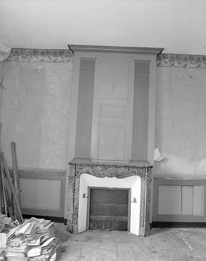 Intérieur. Rez-de-chaussée. Vue d'ensemble d'une cheminée.