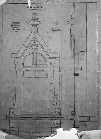 Détail de lucarne des pavillons, 8 octobre 1891.