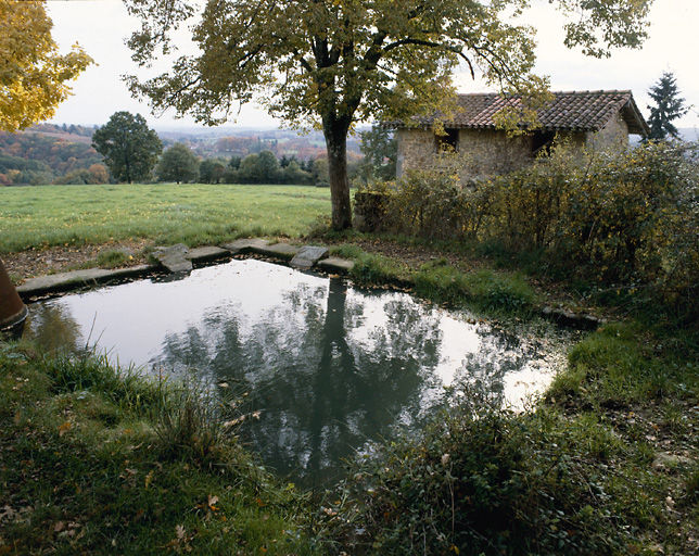 Vue d'un lavoir appartenant à une ferme située aux Vignes.