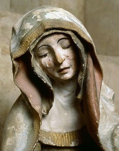 Détail du visage de la Vierge. - (c) Région Nouvelle-Aquitaine, Inventaire général du patrimoine culturel