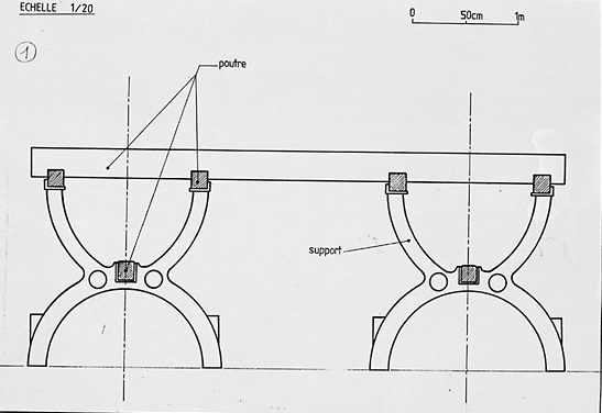 Deux supports dessinés de profil.