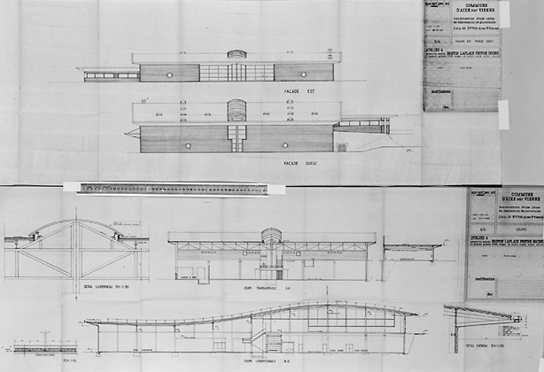 Projet de construction dressé par l'Atelier 4 de Limoges (architectes : Breton, Laplace, Pestre et Roche) en 1989. Façades est et ouest.