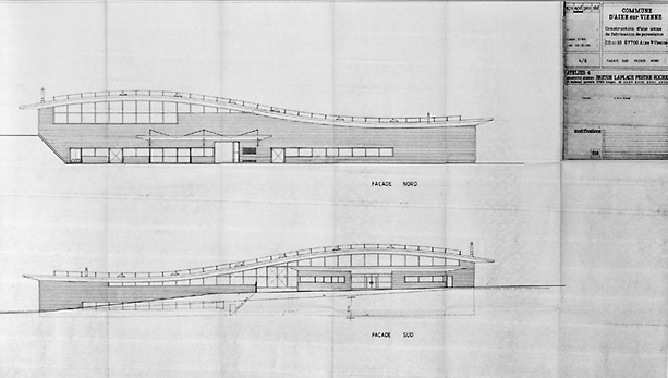 Projet de construction dressé par l'Atelier 4 de Limoges (architectes : Breton, Laplace, Pestre et Roche) en 1989. Façades nord et sud.