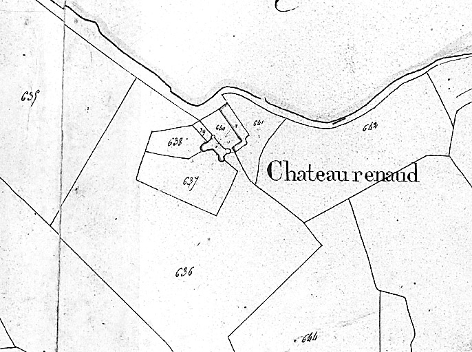 Extrait du plan cadastral de 1825, section C1, parcelle 640.