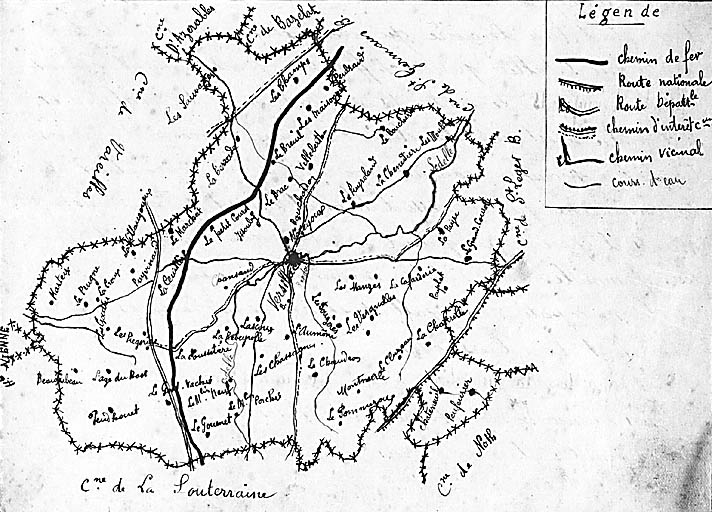 Carte de la commune de Saint-Agnan-de-Versillat, dressé vers 1900.