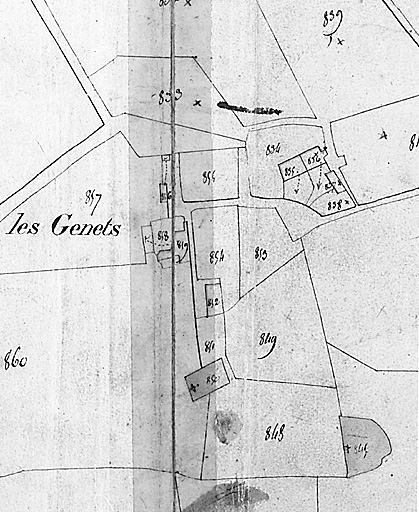 Extrait du plan cadastral de 1825, section B2, Beauvais.