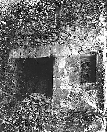 Pièce nord, premier étage. Cheminée et niche du mur nord, vues du sud.
