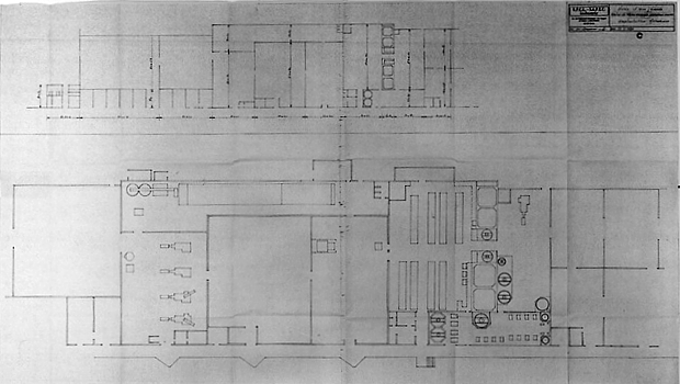 Bâtiment I ou atelier de tamisage, filtre-pressage et désaérage.