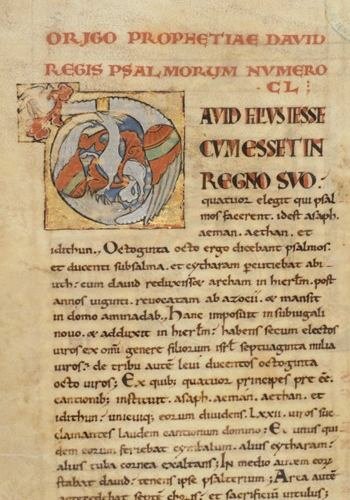 Incipit du livre des Psaumes. Lettre initiale D (fol. 176).